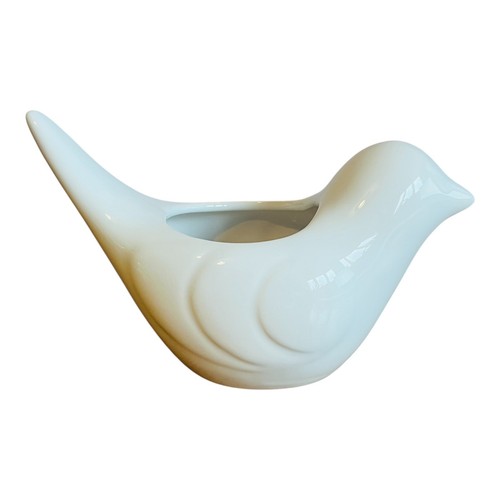White ceramic bird ornament - bird,