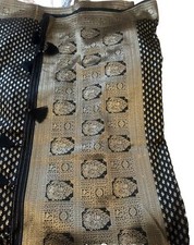 Beautiful Black And Gold Raw Silk Saree