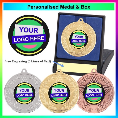 Personalised medal and centre - personalised,