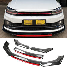 For VW Polo GTI Scirocco Carbon Fiber Front Bumper Lip Spoiler Splitter Body Kit