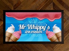 Personalised Ice Cream 99's Van counter mat - Blue Ice Cream Parlour mat IC102