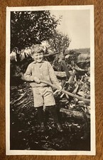 1930s Young Boy Holding Axe