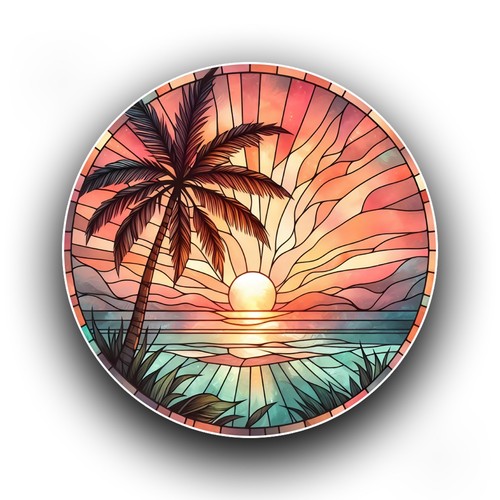 Nautical palm tree sunset - nautical,