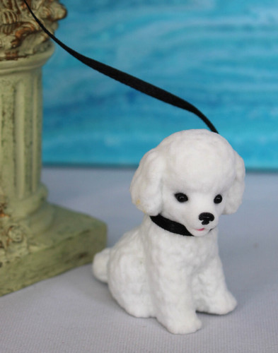 White poodle puppy barbie - white,