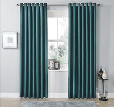 Blackout Eyelet Curtains Black