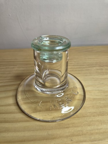 Antique lner glass inkwell - glass,