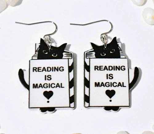 Black white acrylic cat - &,