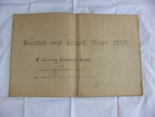 A876 Rare Antique 6in:1 mile Map – Weardale & Consett Water 1920