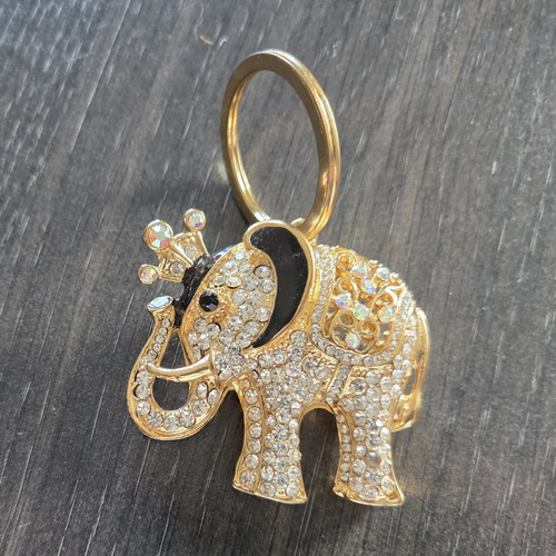 Gold tone metal elephant - gold,