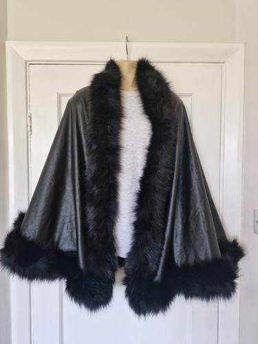 Black faux leather and fur - faux,