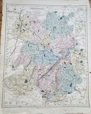 J And C Walker Antique Map Of