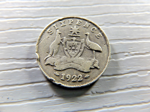 Australian 1922 six - six, pence