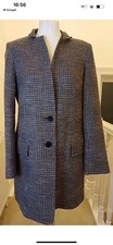 Jigsaw women's city coat navy and gold tweed sz 8