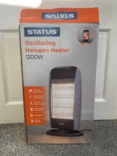1200W ELECTRIC HALOGEN HEATER OSCILATTING 3 BAR PORTABLE QUARTZ 3 HEAT SETTINGS