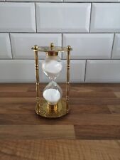 Large  Brass 30' Timer Glass Egg Timer with Zodiac Signs & Roman Numerals C1