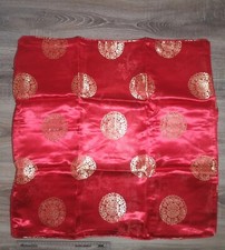 100 % Silk Square Cushion Cover x1, Red + Gold , 66 cm/26 in ,with zip, Thailand
