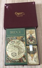 Past Times Bridge Set Twin pack - Caspari World Map Playing Cards + Scoring Pads