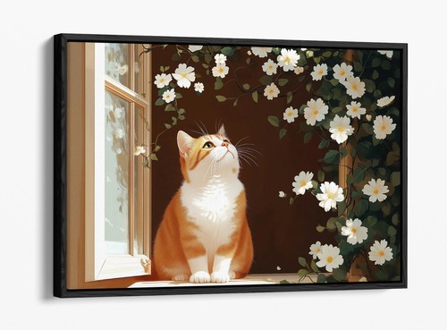 Ginger cat the window - on,