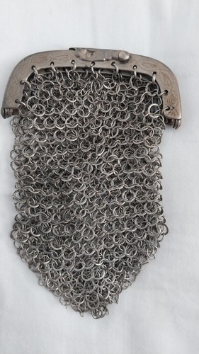 Antique silver chatelaine mesh - silver,