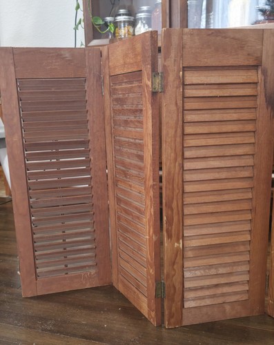 Vtg wood shutters panels 10 - wood,