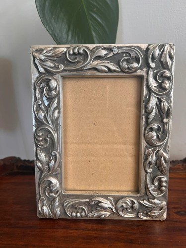 Vintage ornate silver photo - vintage,