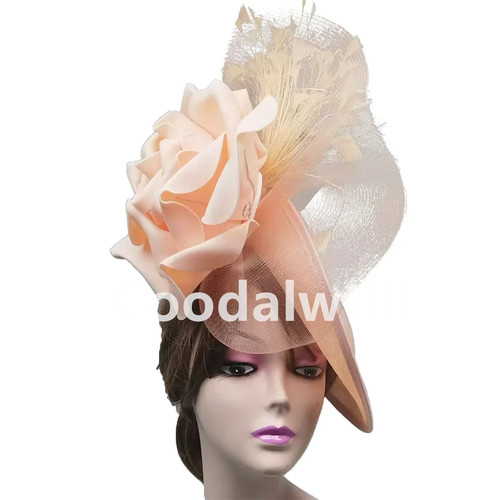 Big flower fascinator derby - big,