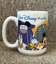 Vintage Walt Disney Parks World Mug Mickey Minnie Monorail Epcot Lrge Coffee Mug