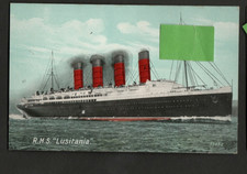Cunard Line - R.M.S. Lusitania, Shipping postcard