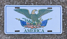Golden Eagle & American Flag US License Plate USA Trump Registration Tag Number