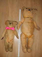 2 ANTIQUE MOHAIR TEDDY BEARS.