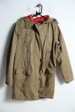 Topshop Womens y2k 00s Parka Coat - Khaki - Size 10 (b16)