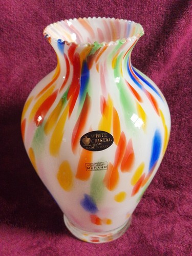 White crystal murano glass - white,
