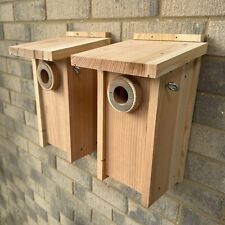 Wooden Bird House Nest Box for Wild Garden Birds Premium Birdhouse (Set of 2)