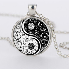 Black & White Yin Yang Pendant Necklace – Balance & Harmony Symbol Jewellery