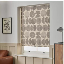 Save 50% - Habitat Drawn Circles Blackout Cream Roller Blind - 90cm x 160cm