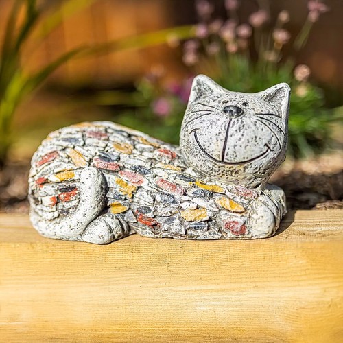 Cat garden ornament stone - garden,