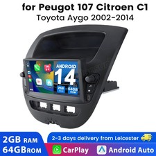Android 14 For Toyota Aygo /PEUGEOT 107 /Citroen C1 Car Stereo Radio Sat GPS Nav