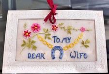 SILK EMBROIDERED WW1 CHRISTMAS