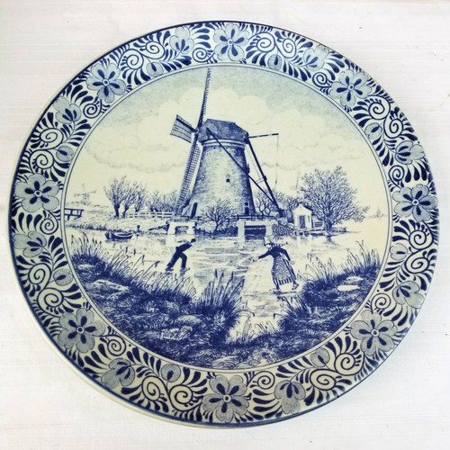 Delfts blauw windmill winter - windmill,