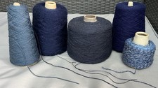 Mixed Blue Machine Knitting Yarn Bundle Job Lot Vintage
