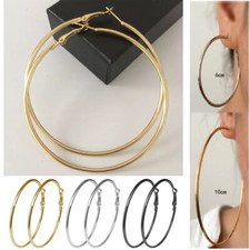 1 Pair of Pierced Hoop Earrings small Medium BiG LARGE Hoops 2.5-10 cm