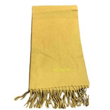 Missoni Wool Scarf Olive Khaki Vintage Winter Shawl Made in Italy