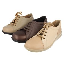 Ladies Easy B Leather Lace Up DB Wide Fit Shoes : Phoebe FACTORY SECONDS