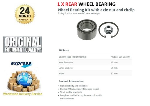 Rear wheel bearing for - bearing,