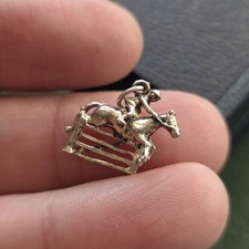 Sterling Silver Jockey Jumping