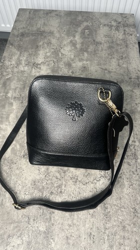 Black leather vintage mulberry - black,