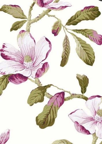 Pink floral curtain fabric - pink, 5m