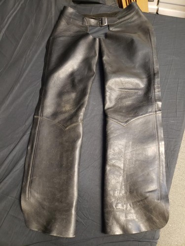 Black leather chaps - leather, (m
