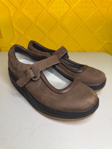 Mbt shoes brown leather buckle - brown,