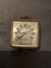 Vtg BLESSING West Germany Made Small BRASS Detail Mechanical ALARM CLOCK